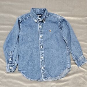 Ralph Lauren denim button front collared shirt Size 4